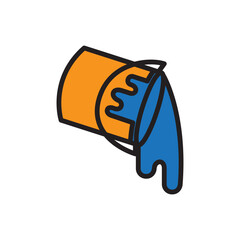 Bucket icon vector logo design flat style illustration