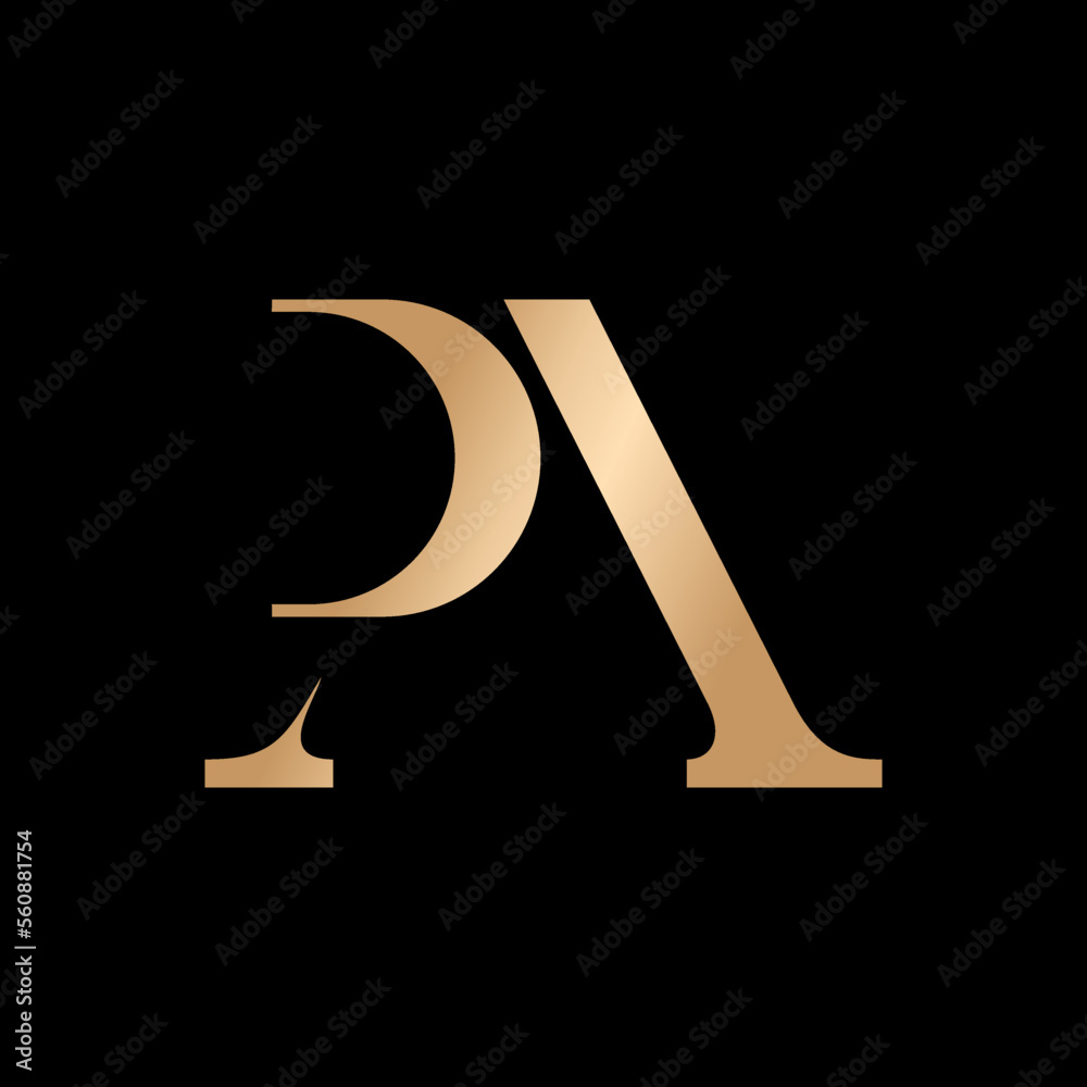 Wall mural PA or AP logo with classic modern style for personal brand, wedding monogram, etc.