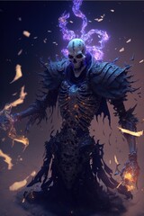 Fantasy skeleton generative ai fantasy Background with cinematic lighting and intricate design