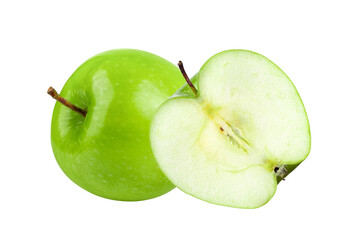 Green apple on transparent png