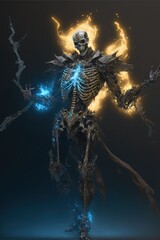 Obraz na płótnie Canvas Fantasy skeleton generative ai fantasy Background with cinematic lighting and intricate design