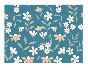seamless pattern with daisy flowers