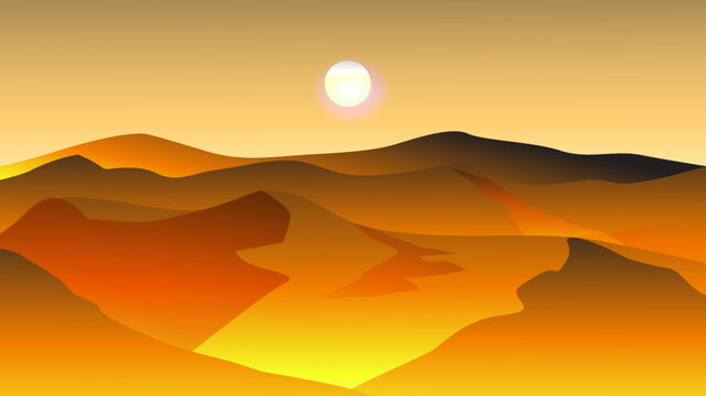  vector of sunset at sahara