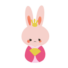 手書きのうさぎのおひなさま