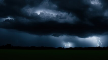 Obraz na płótnie Canvas Night sky. The huge dark storm clouds.