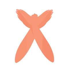 Pair of hands doing a dove bird gesture Sketch icon Vector