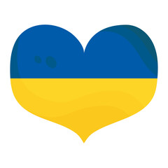 Isolated heart shape with the flag of Ukraine Vector