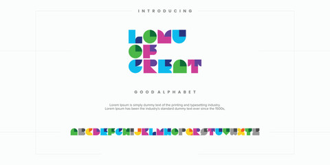 Abstract minimal modern alphabet fonts. Typography technology vector illustration