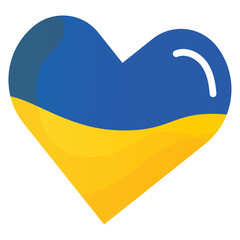 Isolated heart shape with the flag of Ukraine Vector