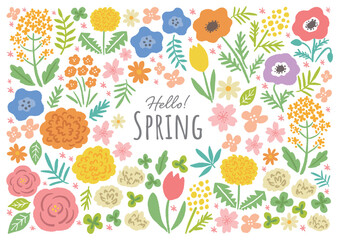 春の花のイラストセット