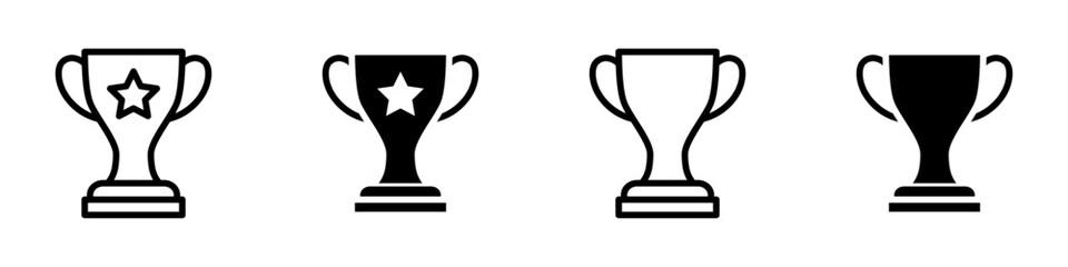 Conjunto de iconos de trofeo. Copa de campeón. Triunfo, campeón, ganador. Condecoración. Ilustración vectorial