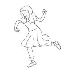 girl dancing happily doodle art