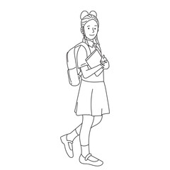 girl going to school doodle art
