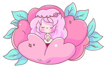 Blooming girl without background