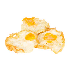 fried egg cooking food isolated on white background