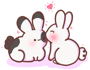 Conejos enamorados sin fondo