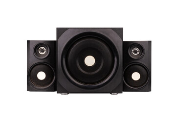 Obraz premium speaker black sound stereo speaker isolated on white background