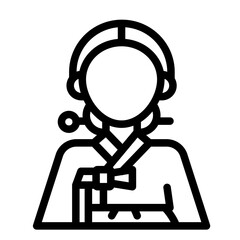 hanbok line icon