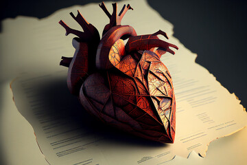 Paper Crafted Heart Sitting on Literature