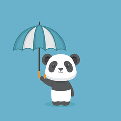 Cute Panda Holding Umbrella