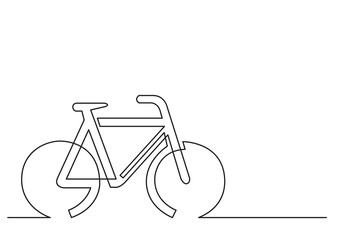continuous line drawing bicycle sign - PNG image with transparent background