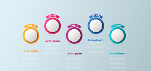 Business Infographic. Timeline infographics design vector. Abstract infographics options template. Vector illustration. Business concept with 5 options, steps, or processes.