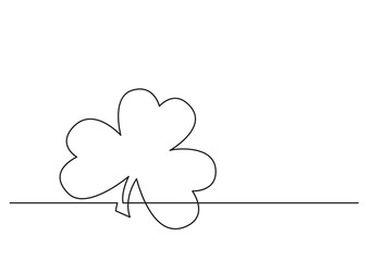 one line isolated vector object four leaf clover - PNG image with transparent background