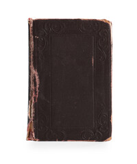 Fototapeta premium Closed old hardcover book isolated on white
