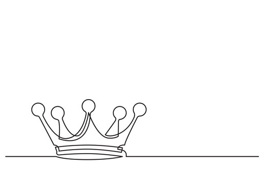 one line isolated vector object crown - PNG image with transparent background