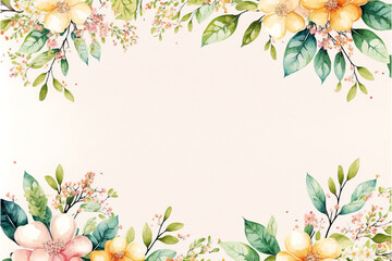Spring floral background. Generative AI, edited in Photoshop