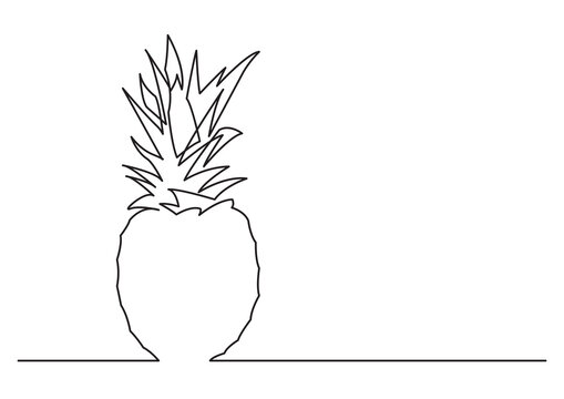 one line isolated vector object pine apple - PNG image with transparent background