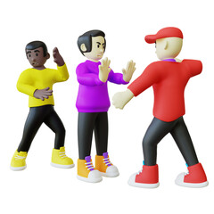 3d illustration of a man stopped bullying