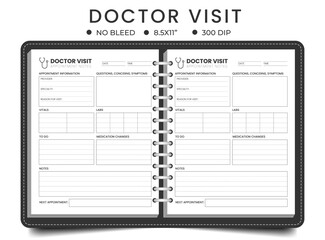 Doctor visit logbook or planner  kdp interior 