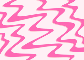 Minimalist background with cute pink wavy lines pattern