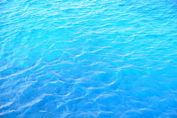 Top view of light turquoise blue ocean or sea wave