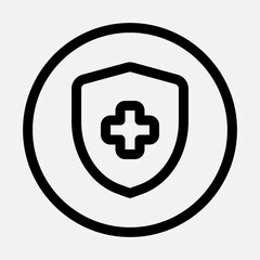 Protection icon in line style, use for website mobile app presentation