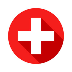Obraz premium First aid circle icon on transparent background.
