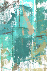 Fondo digital abstracto con textura rugosa y tosca, con pinceladas aleatorias color verde esmeralda y marrón  