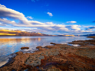 Obraz premium sunset over the Pangong lake, India