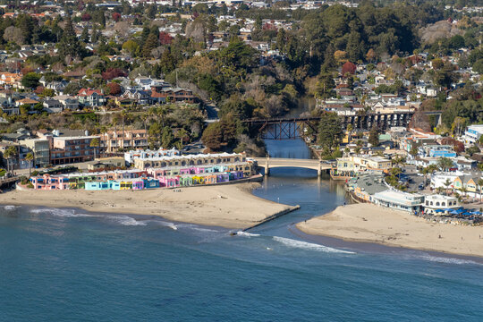 Aerial view of Santa Cruz and Captiola, California