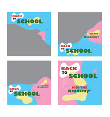 cute school admission social media post template