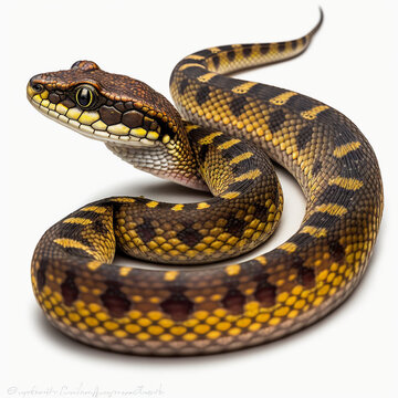 Collett’s Snake full body image with white background ultra realistic



