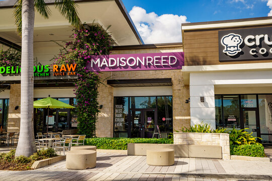 Photo of shops and restaurants at Tower Shops outdoor mall Davie Florida Madison Reed