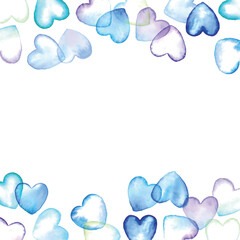 水彩画。水彩タッチのハート背景。青の水彩ハートの壁紙。バレンタインのシンプル背景フレーム。
Watercolor painting. Watercolor touch heart background. Blue watercolor heart wallpaper. Valentine simple background frame.