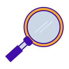 Glass business people icon with orange purple outline style. icon, symbol, glass, zoom, find, search, research. Vector Illustration