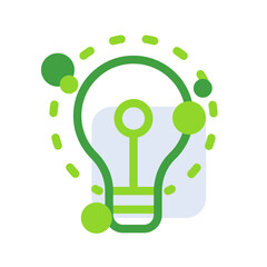 Idea business people icon with green outline style. idea, solution, creative, bulb, light, line, innovation. Vector Illustration