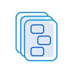 Portofolio business people icon with blue outline style. business, portfolio, symbol, sign, design, office, flat. Vector Illustration