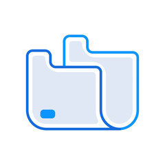 Folder business people icon with blue outline style. business, document, web, paper, file, folder, design, sign. Vector Illustration