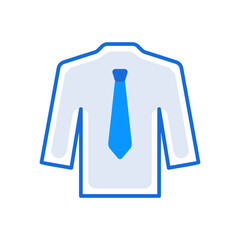 Suit business people icon with blue outline style. suit, sign, symbol, business, male, office, manager. Vector Illustration