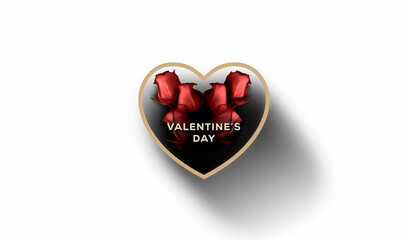 valentine´s day logo in the middle of a white background